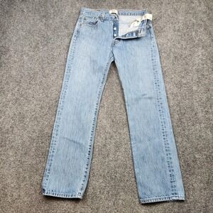 Levis 501 Jeans Mens 29x30 Light Wash Blue Button Fly Straight Leg Denim Classic